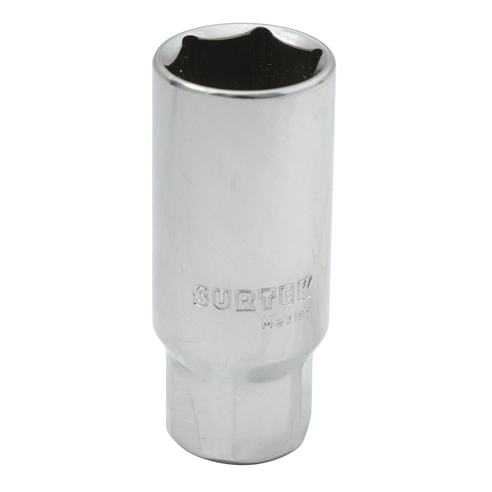 Dado para bujía con neopreno en pulgadas, cuadro 3/8", 6 puntas, 5/8" Surtek