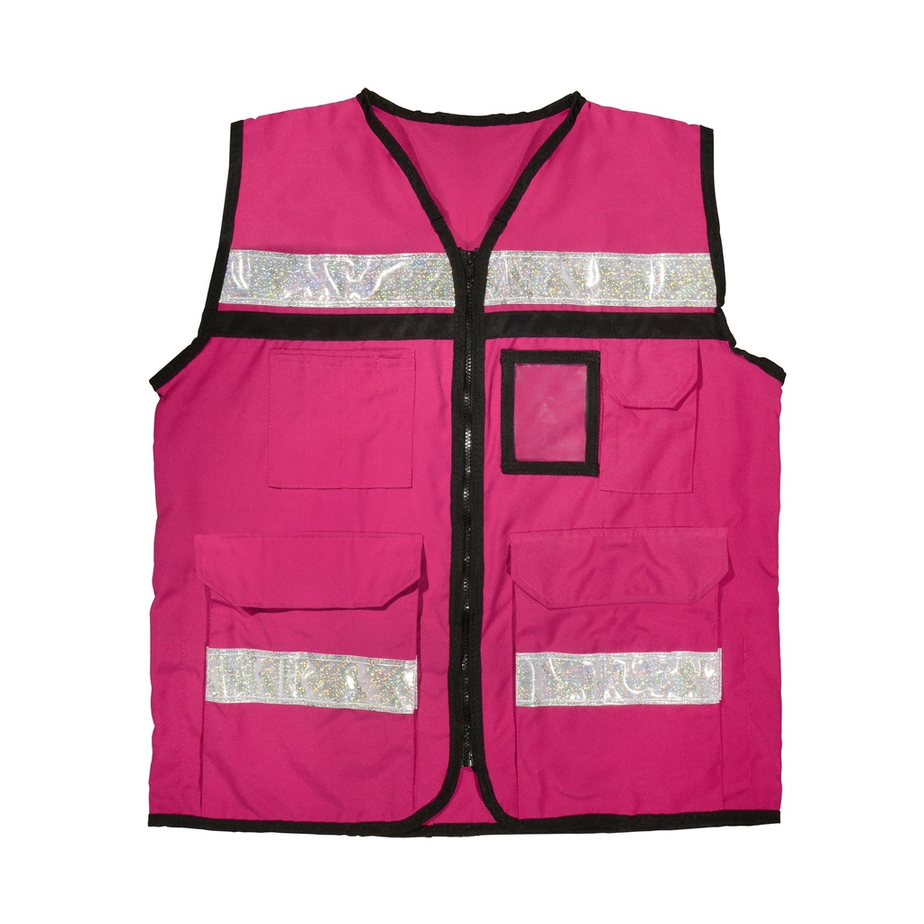 Chaleco de seguridad tipo supervisor cerrado con reflejante rosa M Urrea