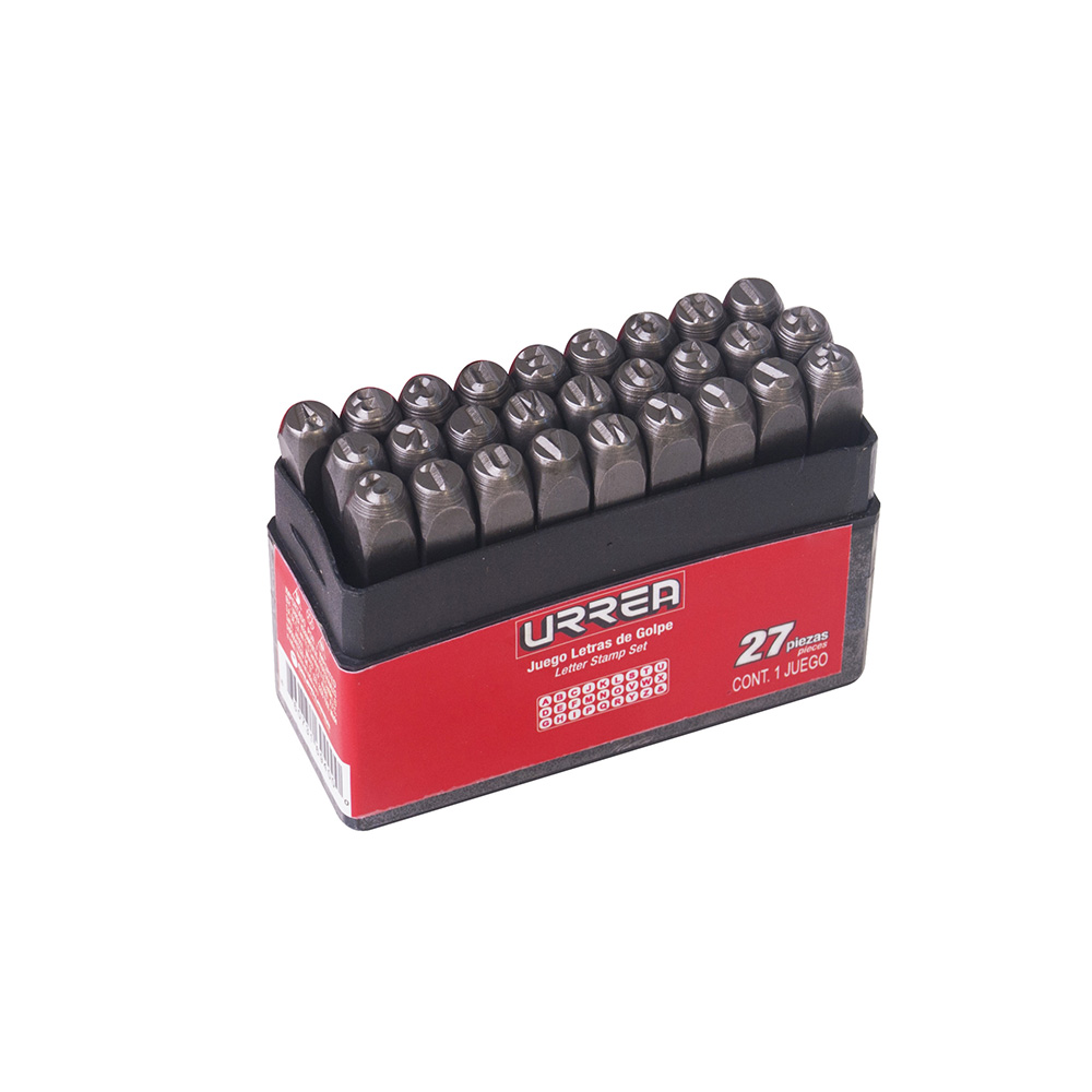 Juego de letras de la "A" a la "Z" de golpe 10 mm, 27 piezas Urrea