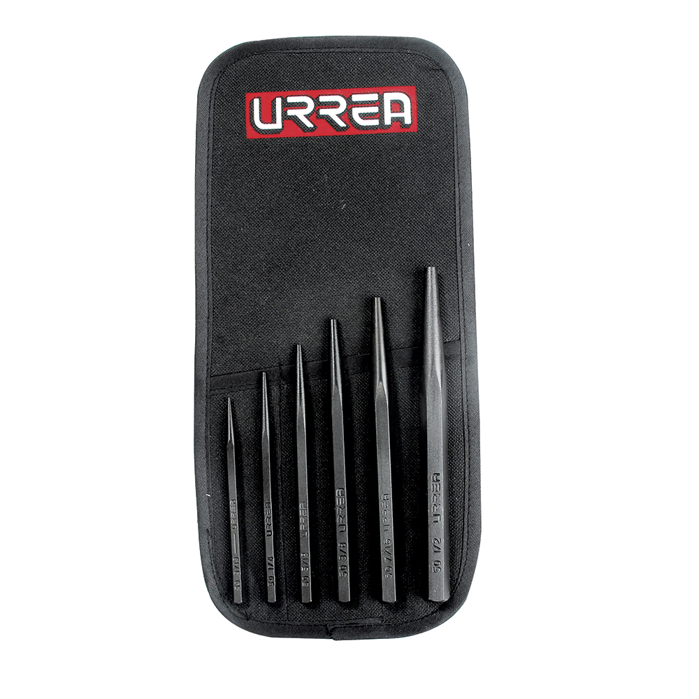 Juego de punzones guía botador cortos, 6 piezas Urrea