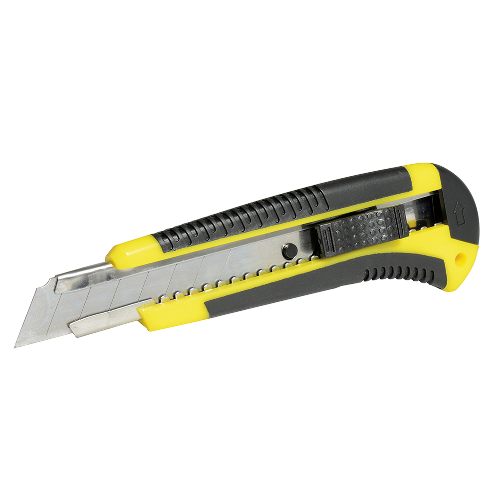 Cutter con cuerpo de plástico bimaterial de 18 mm, cambio automático de navaja Surtek