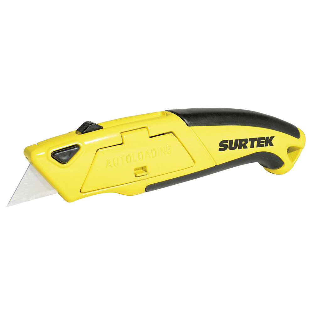 Navaja utilitaria retráctil reforzada con grip de 6" Surtek