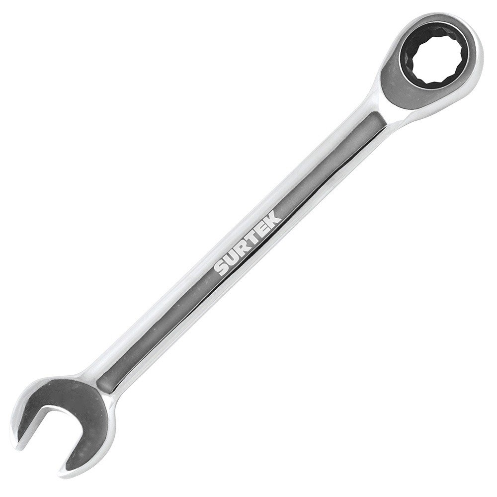 Llave combinada pulido espejo de matraca en pulgadas, 12 puntas, 1/4" Surtek