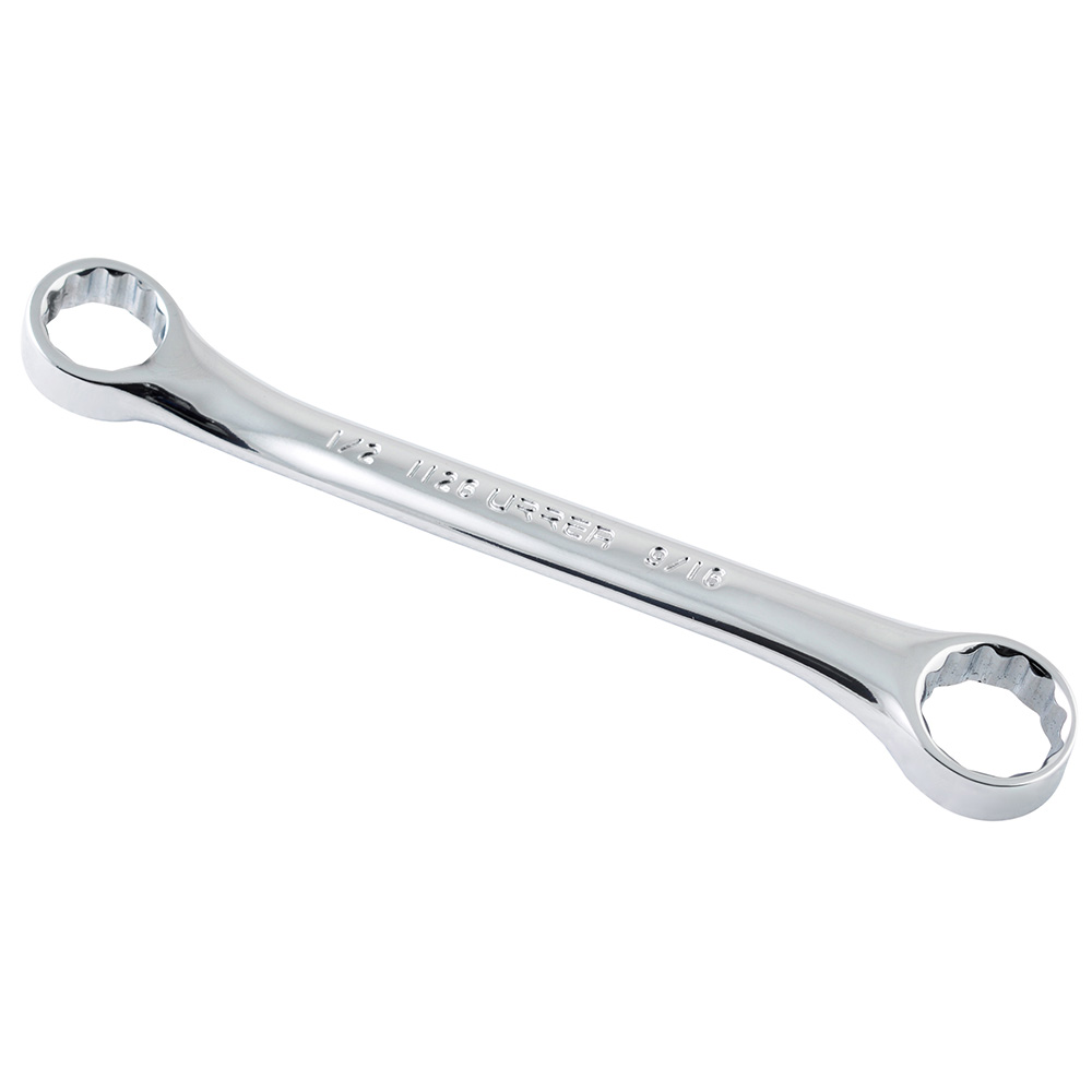 Llave de estrías pulido espejo de 15° en pulgadas, 12 puntas, 1/2" x 9/16" Urrea