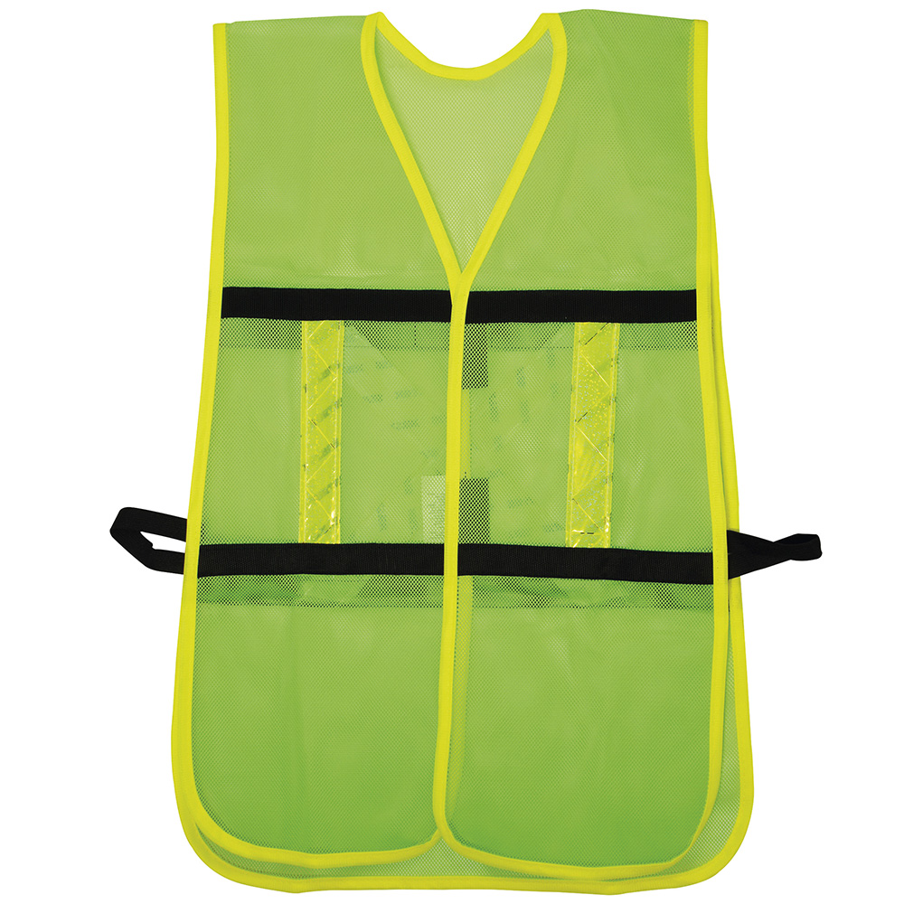 Chaleco de seguridad de malla de poliéster con ajuste de doble gancho verde unitalla Surtek