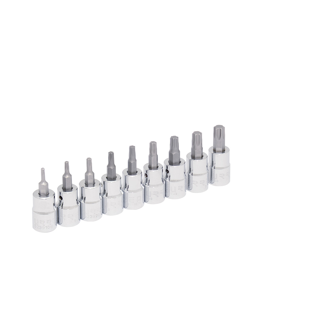 Juego de dados con punta torx cuadro de 3/8", 9 piezas Urrea