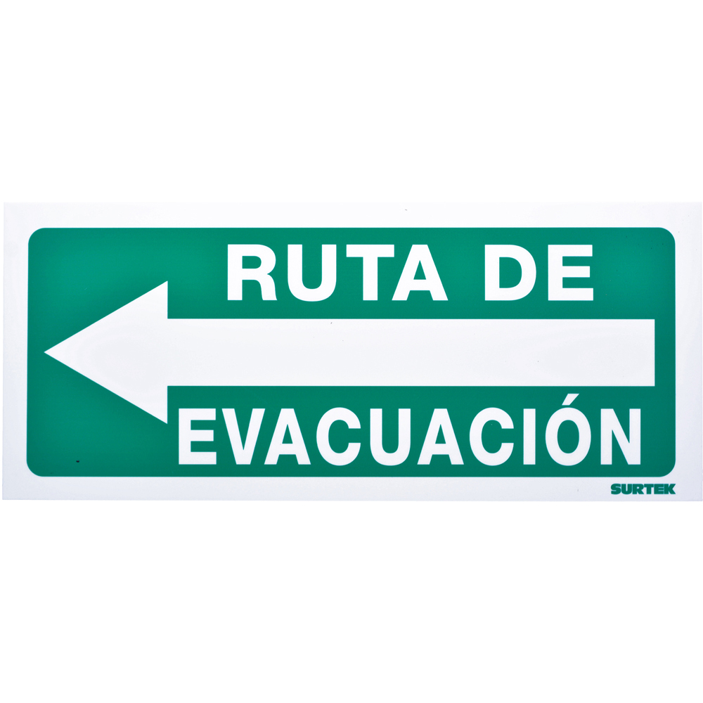 Señal "Ruta de evacuación" izquierda Surtek