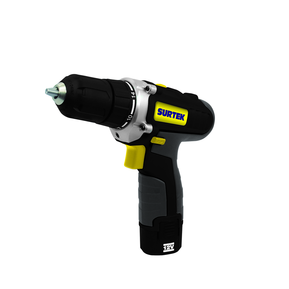 Taladro/atornillador 3/8" batería de Li-ion 12 V, 26 Nm Surtek