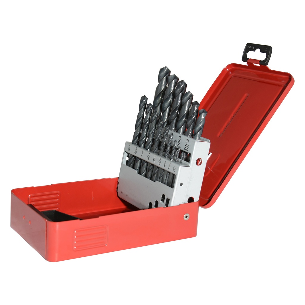 Juego de brocas negras de acero de alta velocidad zanco recto, 15 piezas Urrea