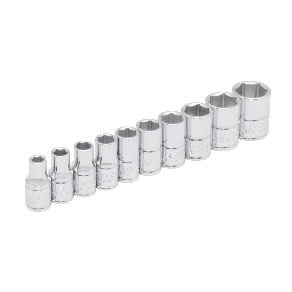Juego de dados cuadro de 1/4" en pulgadas, 10 piezas Urrea