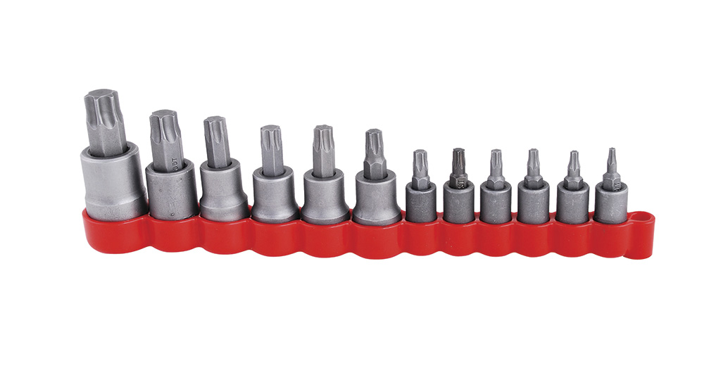 Juego de dados con punta torx cuadro de 1/4", 3/8" y 1/2", 12 piezas Urrea
