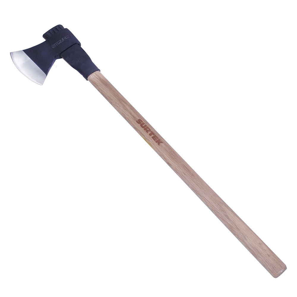 Hacha de labor entera con cabeza forjada en acero con mango de madera 36", 4 lb Surtek