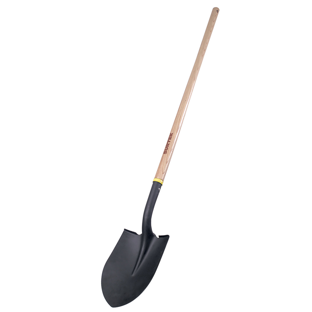Pala con mango largo de madera, redonda Surtek