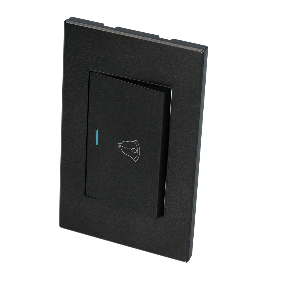 Placa para timbre 1/1, línea Premium, color negro Surtek
