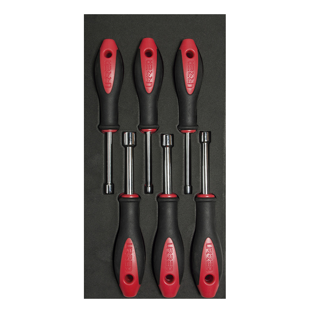 Juego de destornilladores con mango bimaterial de caja 6 piezas, CH118-C Urrea