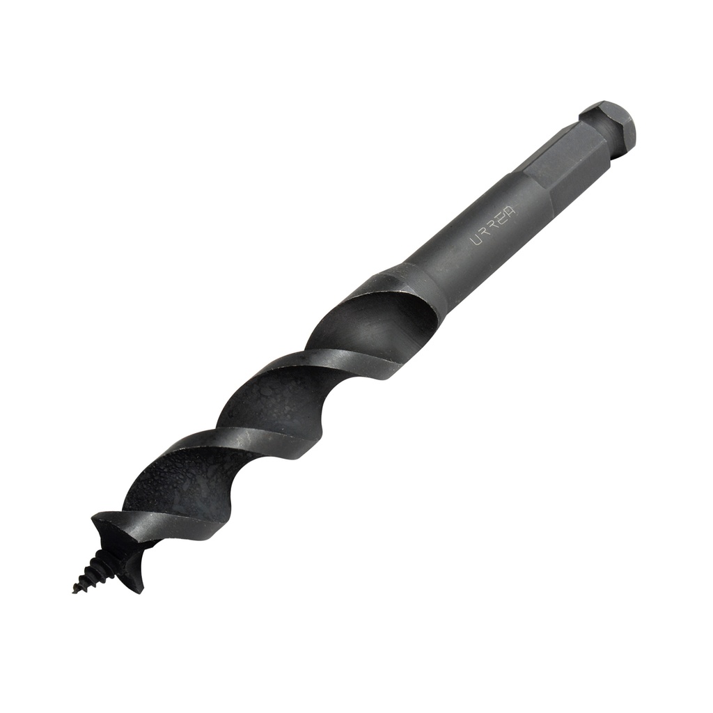 Broca para madera de acero al carbono tipo gusano 1-1/2" zanco de 1/2" Urrea