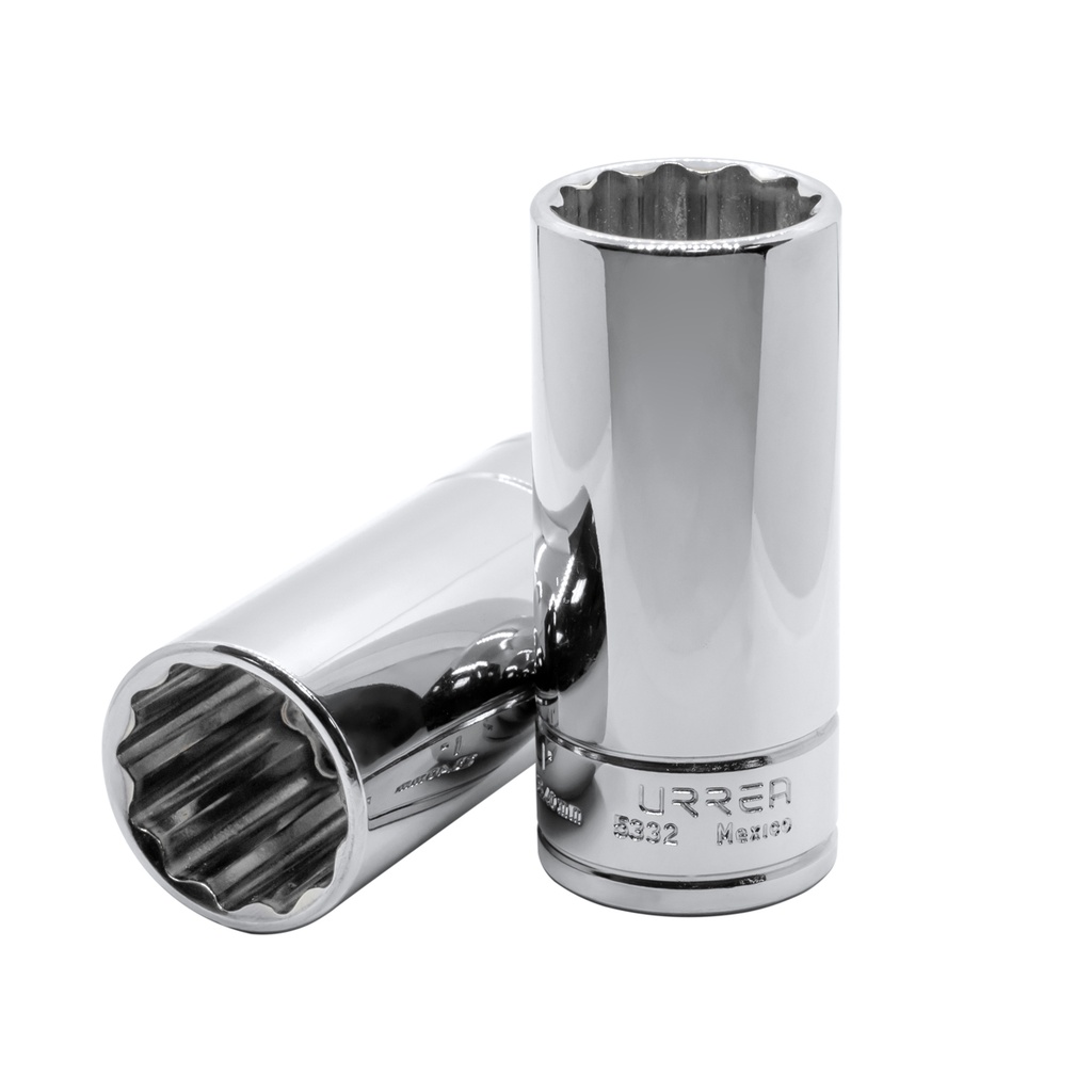 Dado largo cuadro de 1/2", 6 puntas, en pulgadas, 3/4" Urrea