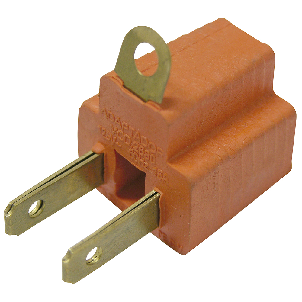 Adaptador clavija de aterrizado a polarizado PVC, 2 piezas Surtek