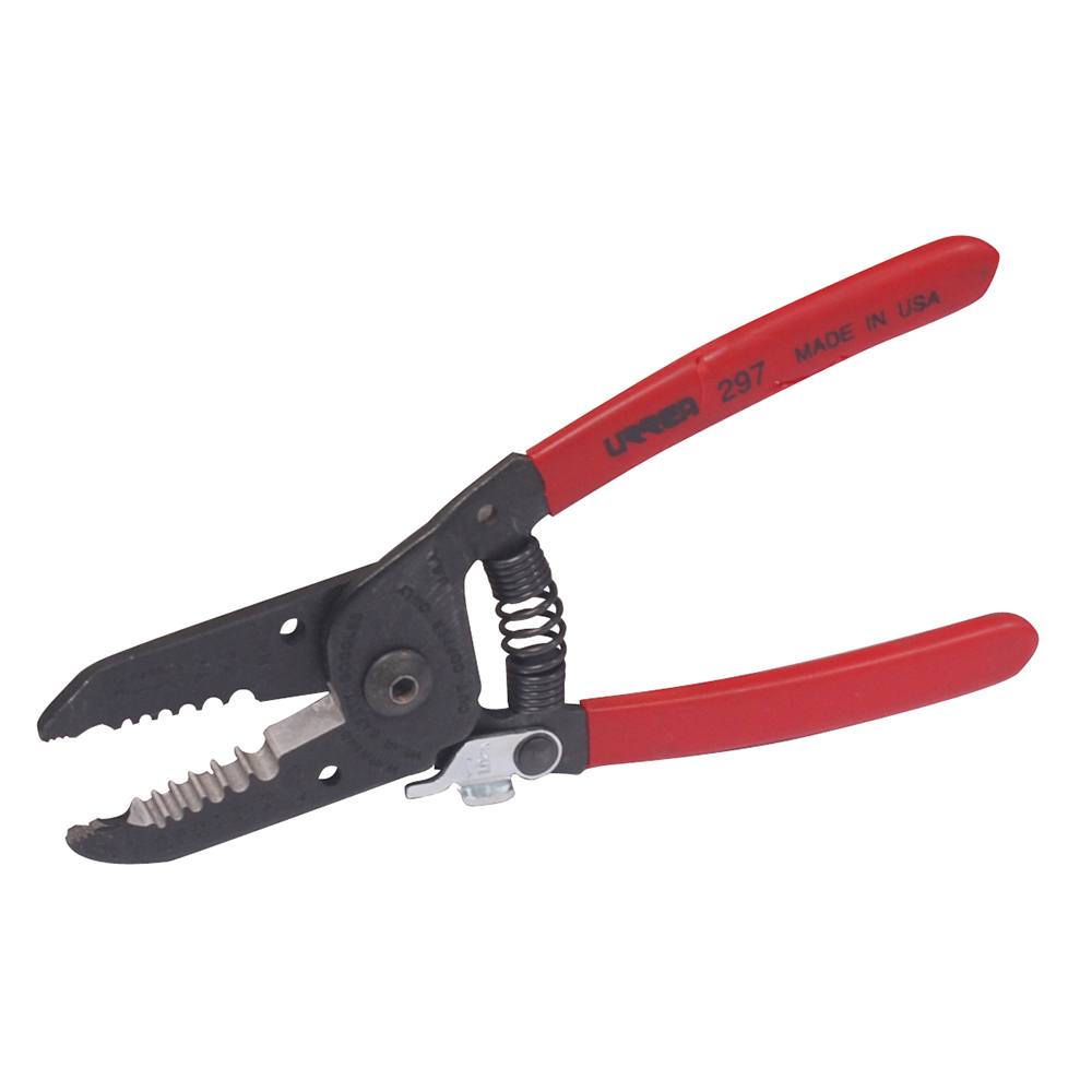 Pinza pelacable con mango air cushion 10-20 AWG de 6-3/4" alta palanca con seguro Urrea