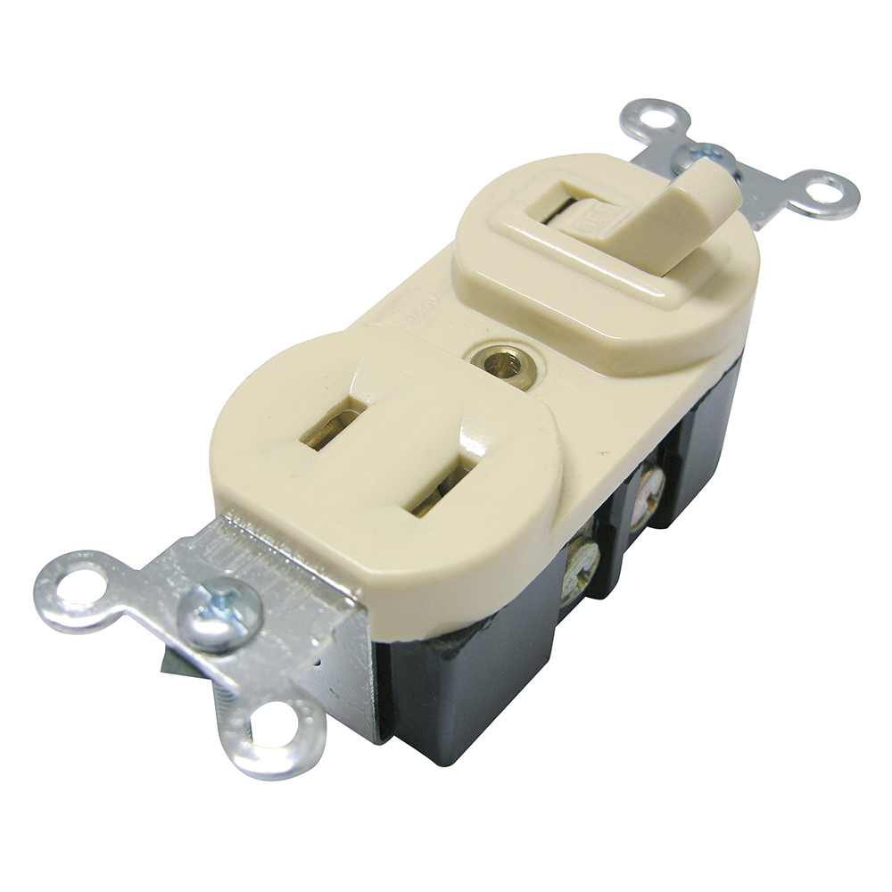 Apagador de palanca 1 contacto, línea estándar, color marfil Surtek