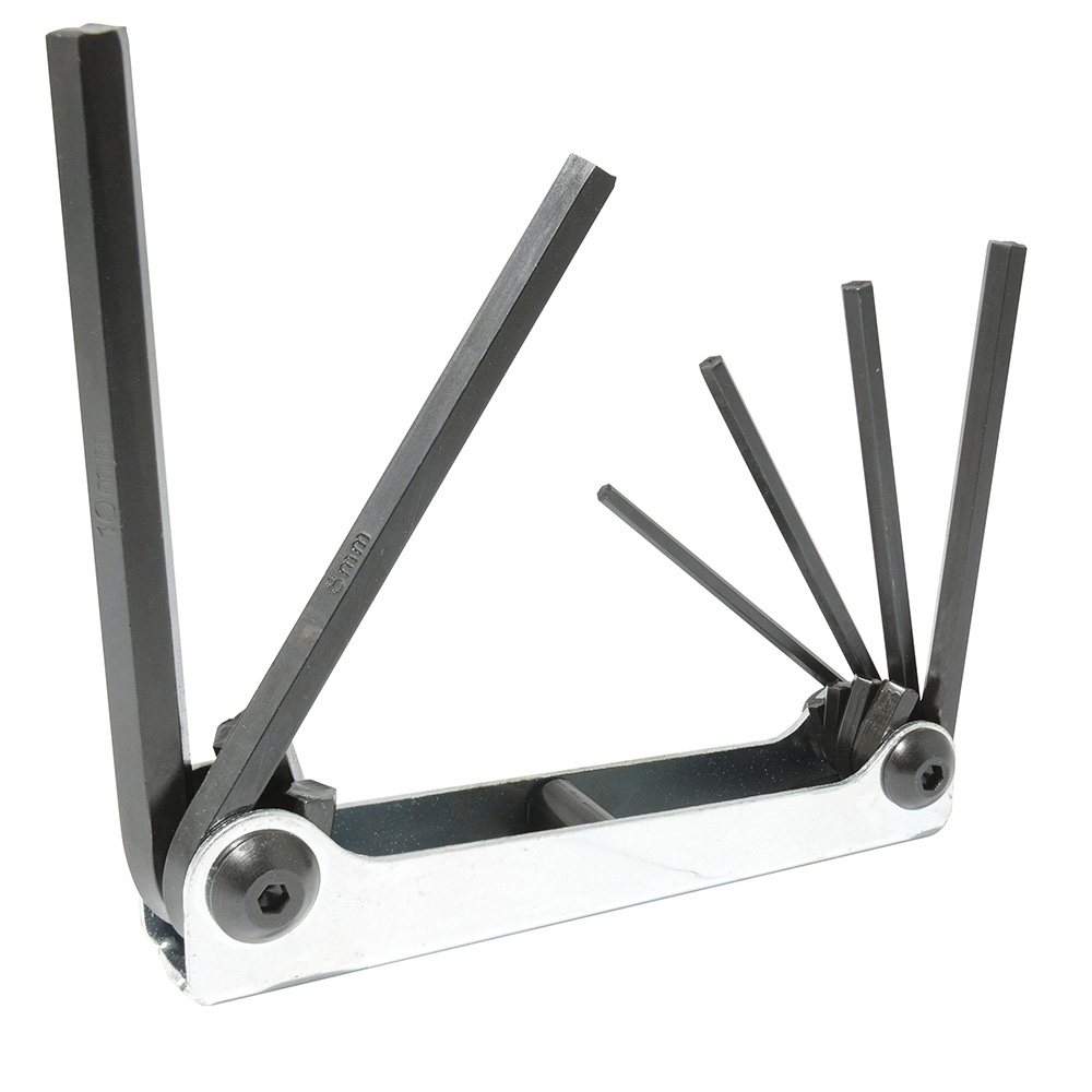 Juego de llaves hexagonales tipo navaja métricas 3 a 10 mm estuche metálico, 6 pz Urrea