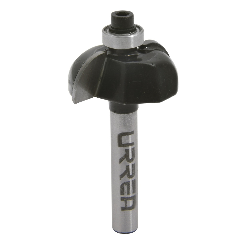Broca para router de acero bocel cuarto con balero 1-1/8" zanco de 1/4" Urrea