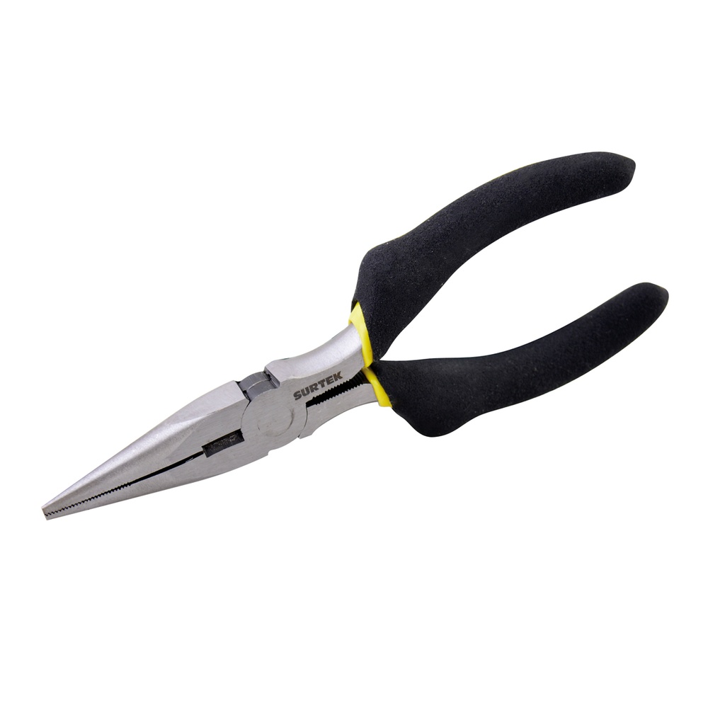 Pinza para electricista con mango rubber grip de 8" punta larga Surtek