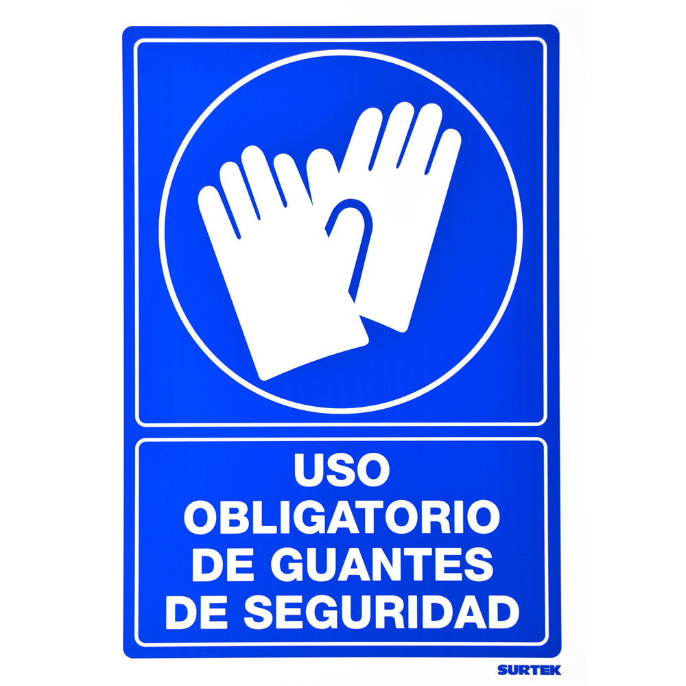Señal "Uso obligatorio de guantes de seguridad" Surtek