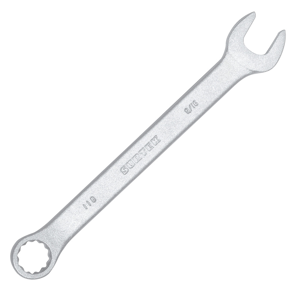 Llave combinada satinada en pulgadas, 12 puntas, 9/16" Surtek