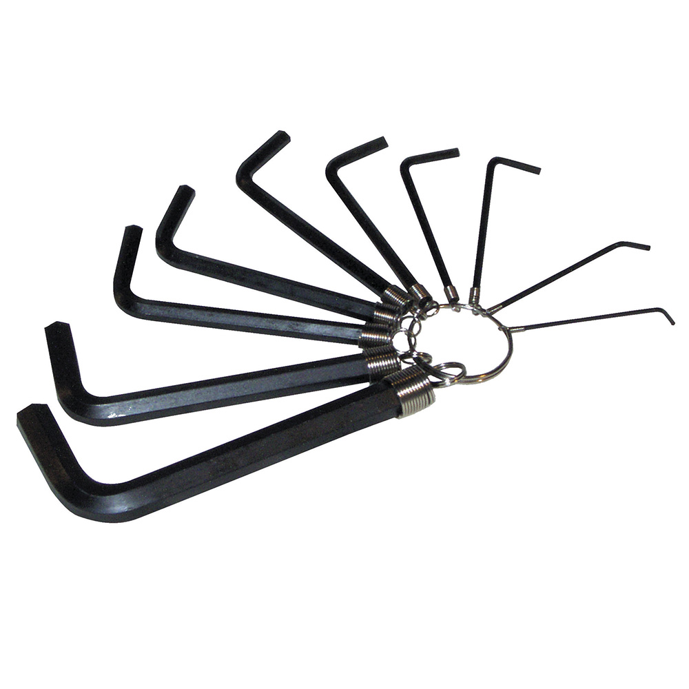 Juego de llaves hexagonales tipo "L", métricas, 10 piezas en argolla Foy