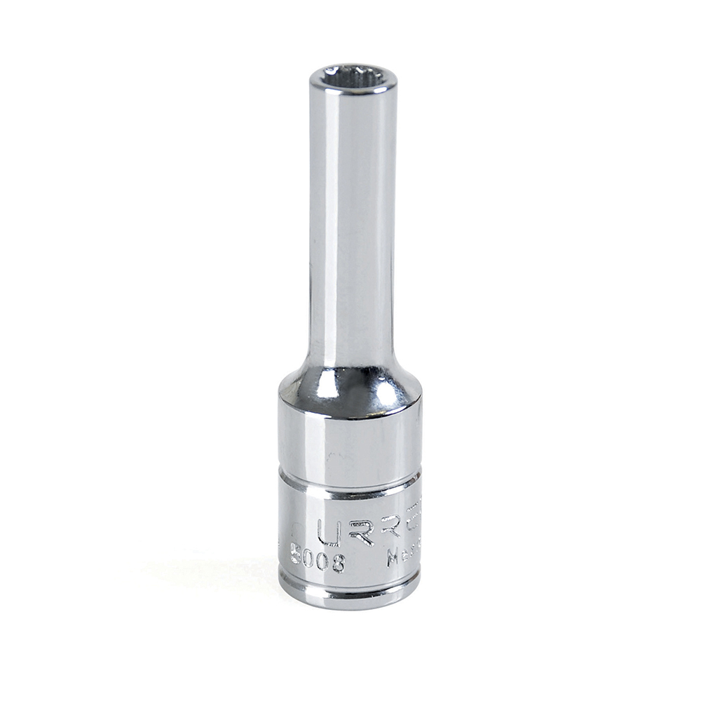 Dado largo cuadro de 3/8", 12 puntas, en pulgadas, 1/4" Urrea