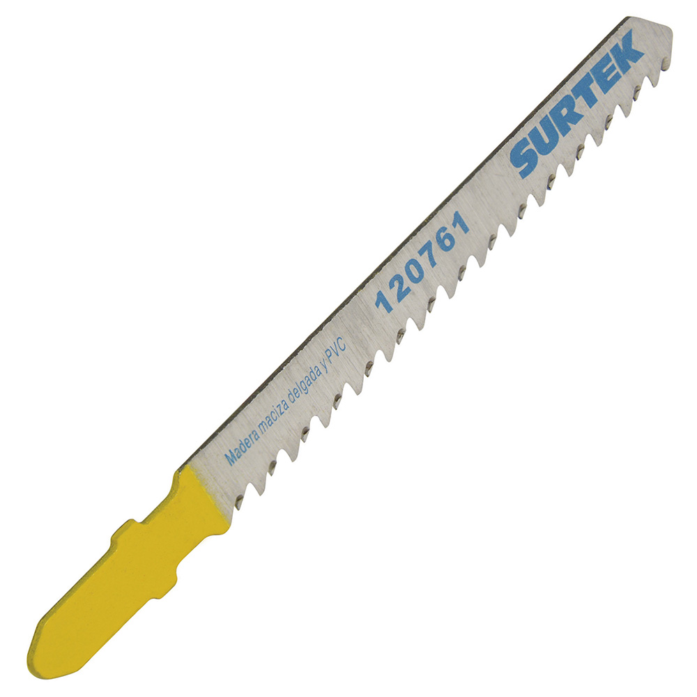 Segueta para sierra caladora zanco tipo T para corte recto, acabado fino, 100 mm, 10dpp Surtek