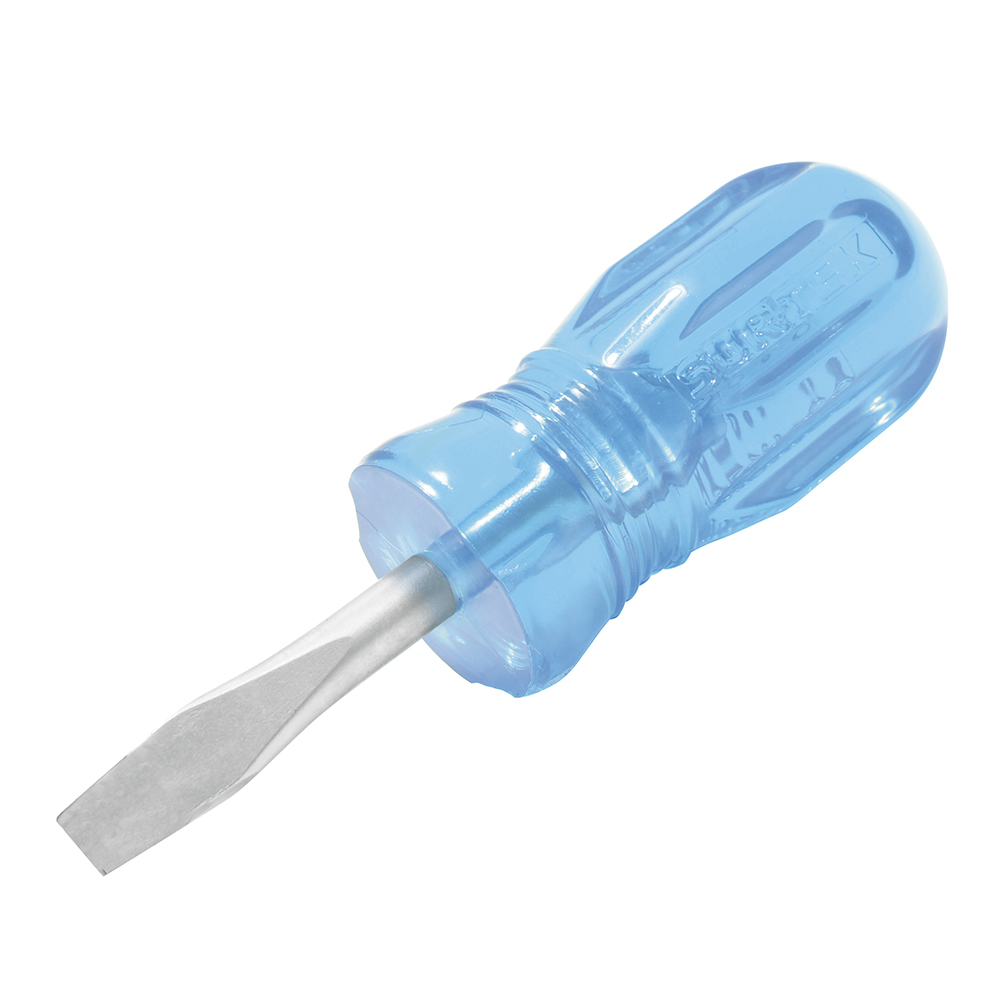Destornillador con mango azul, tipo trompo punta plana 1/4" x 1-1/2" Surtek
