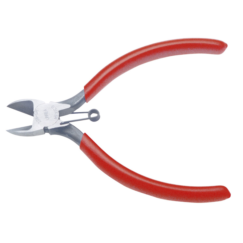 Pinza para electricista con mango rubber grip de 5-13/32" corte diagonal con resorte Urrea