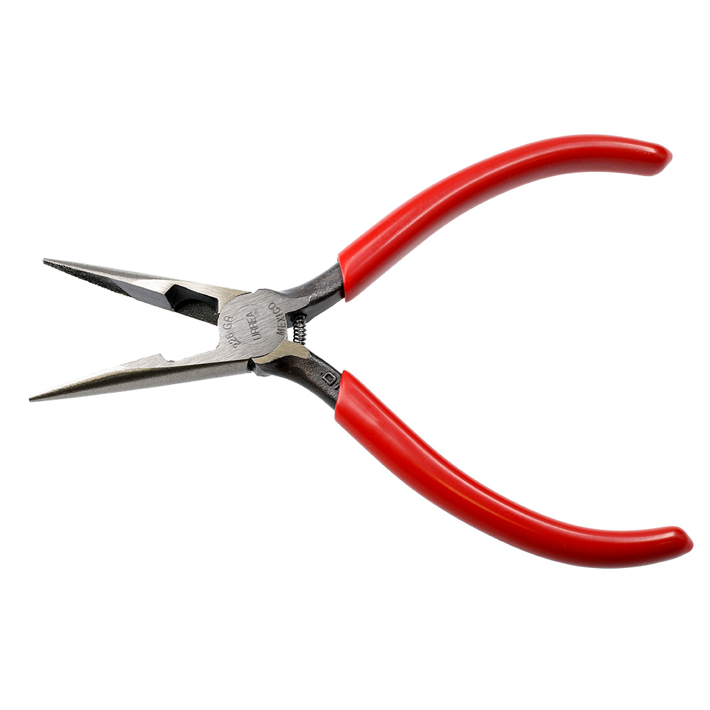 Pinza para electricista con mango rubber grip de 6-5/8" punta larga corte lateral con reso Urrea