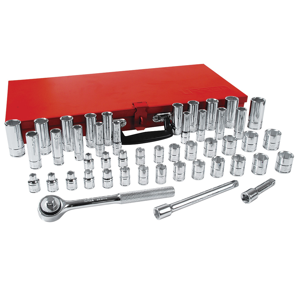 Juego de dados y accesorios cuadro de 3/8" combinado, 48 piezas Urrea