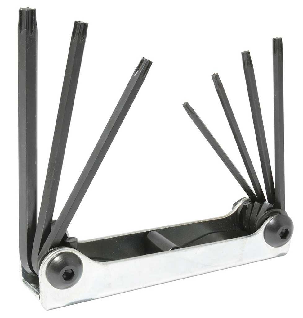 Juego de llaves hexagonales tipo navaja torx T10 a T40 estuche metálico, 7 pz Urrea