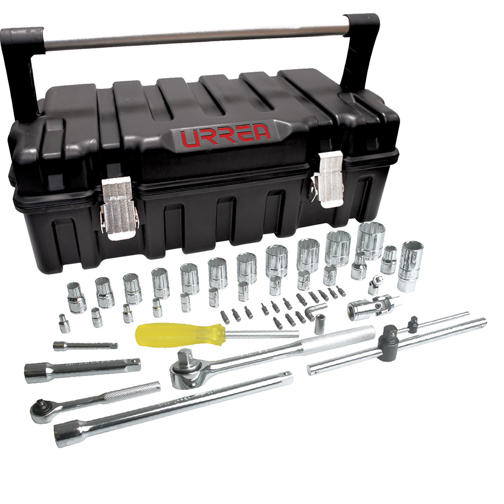 Juego de dados y accesorios cuadro de 1/4" y 1/2" en pulgadas, 51 piezas Urrea