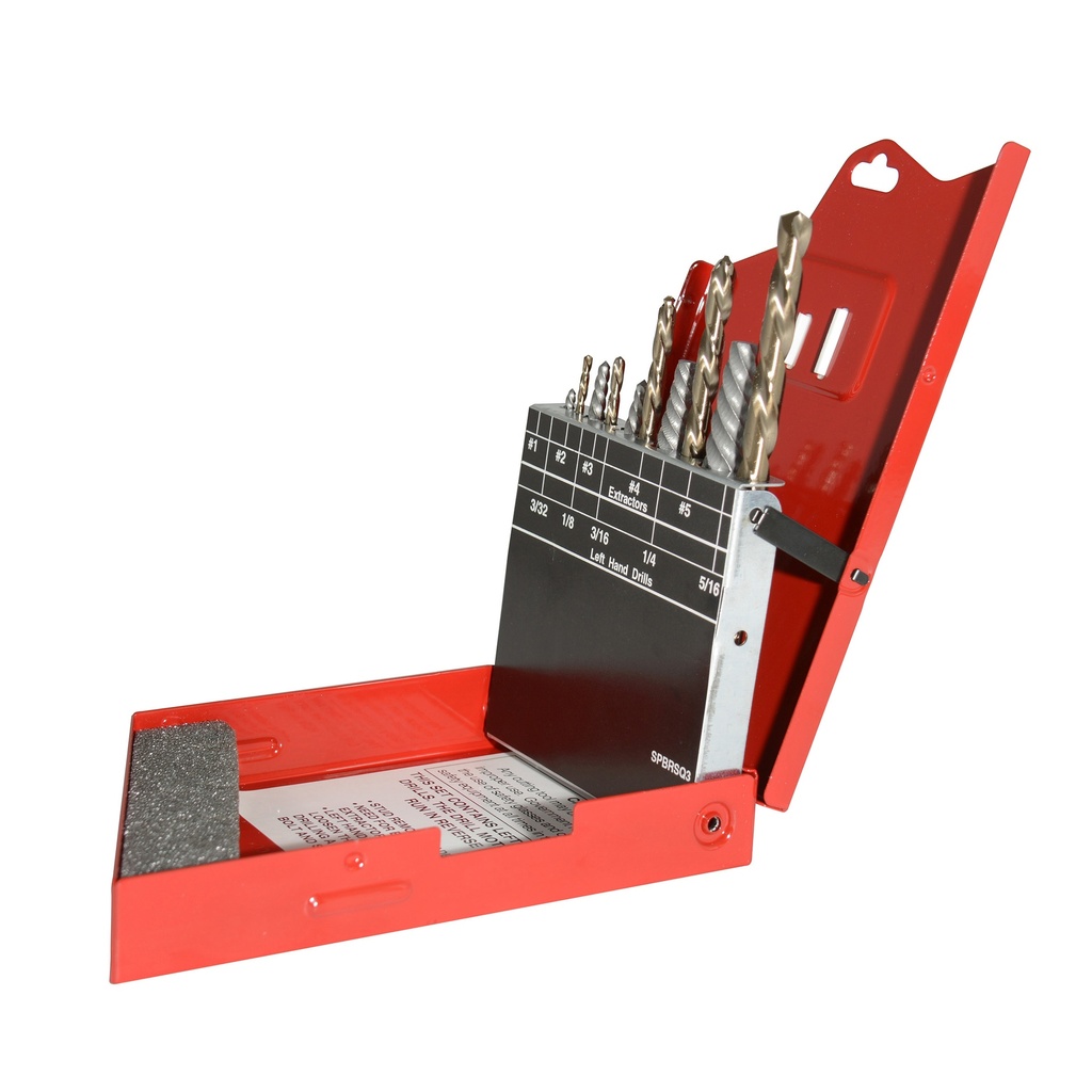 Juego de brocas premium y extractores de acero de alta velocidad,10 piezas en caja metálic Urrea