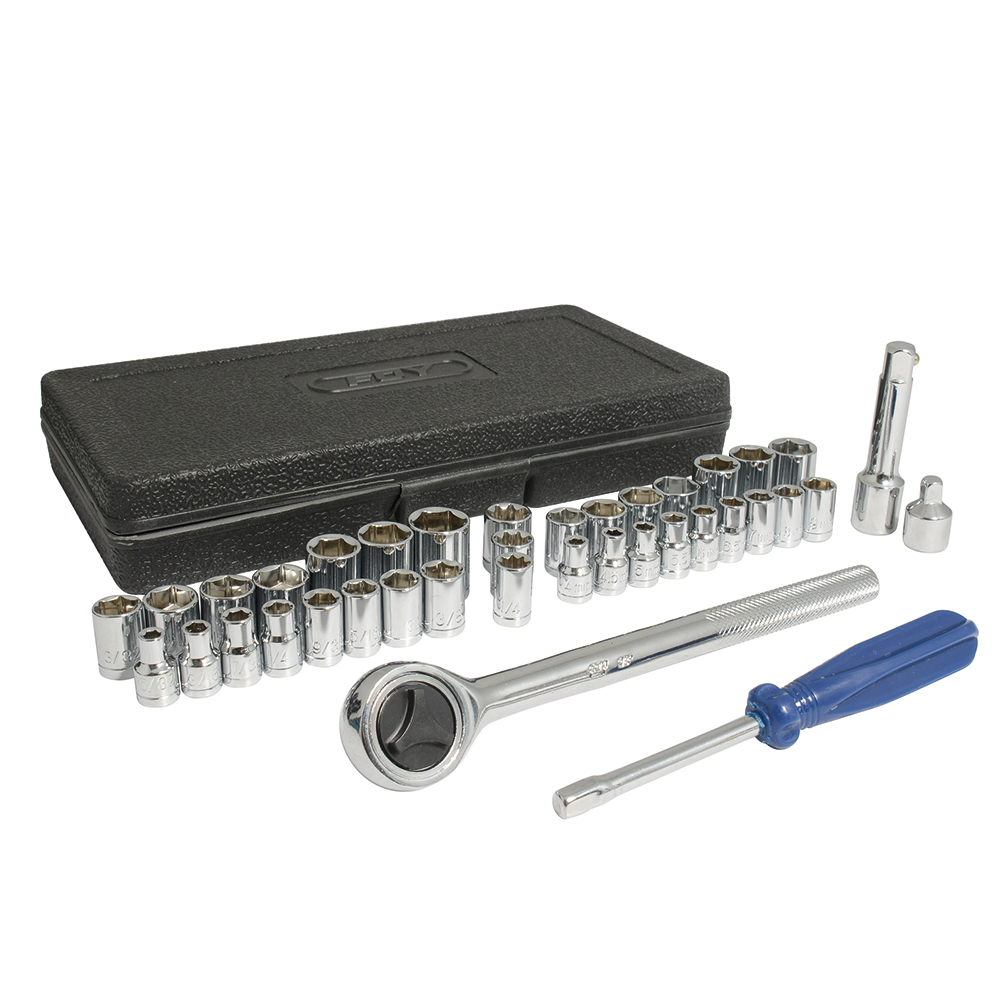 Juego combinado de herramienta 38 piezas, con estuche plástico Foy