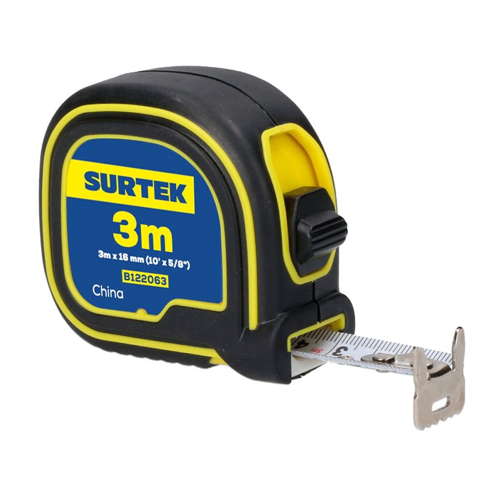 Flexómetro con carcasa soft grip 3 m x 5/8" Surtek