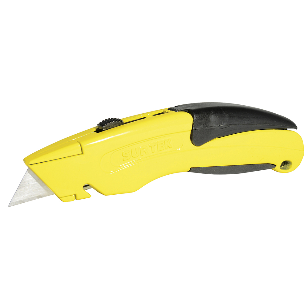 Navaja utilitaria retráctil curva con grip de 7" Surtek