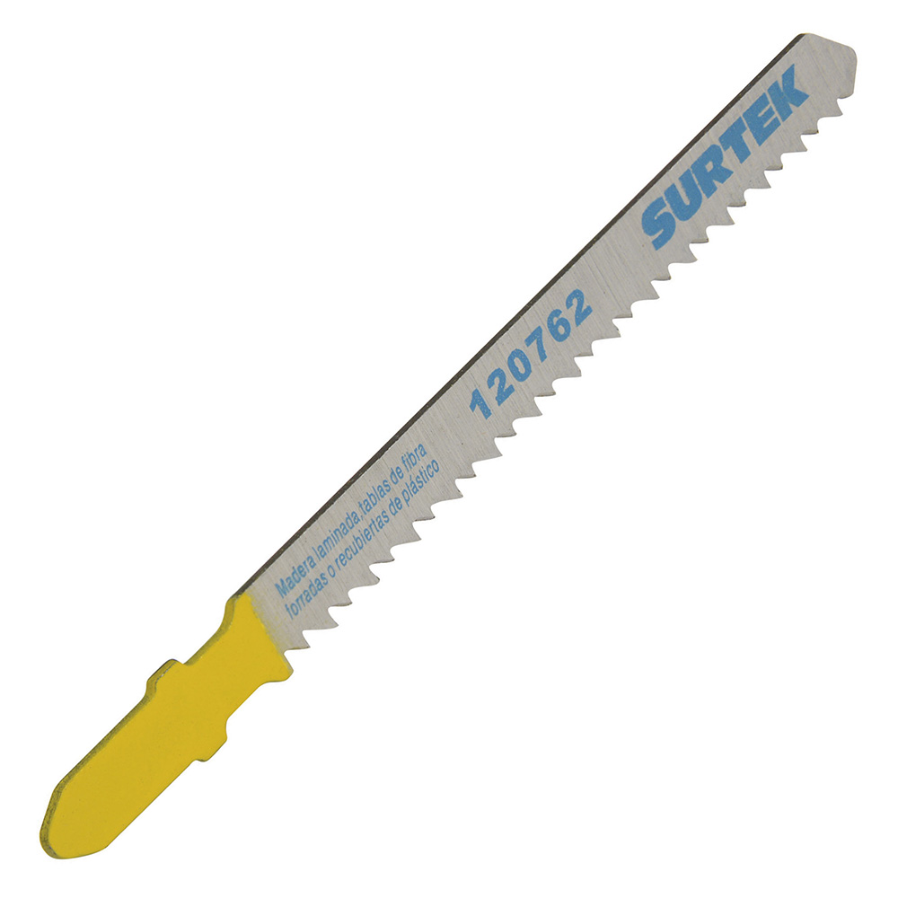 Segueta para sierra caladora zanco tipo T para corte recto, acabado fino, 75 mm, 10dpp Surtek