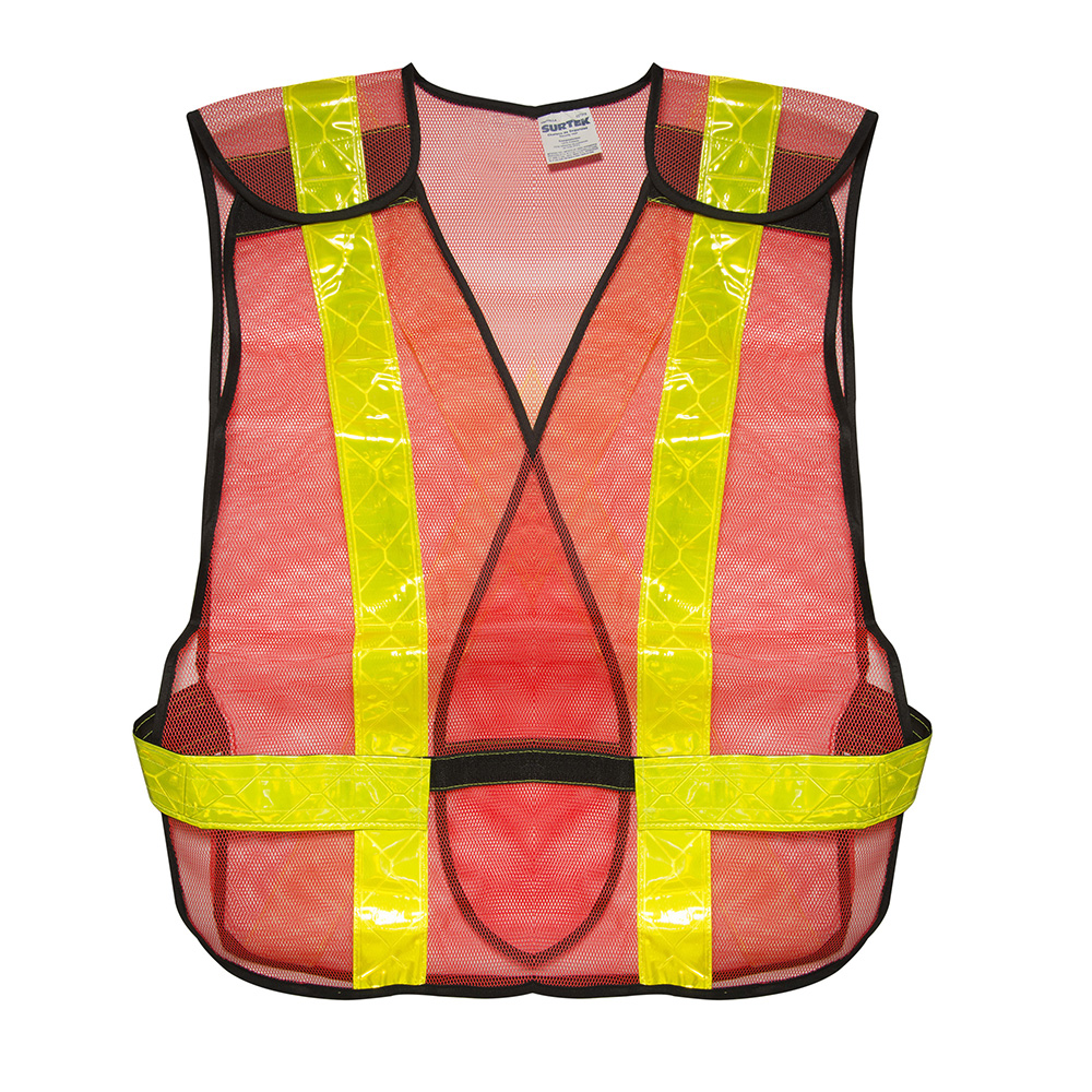Chaleco de seguridad de malla de poliéster 5 puntos naranja unitalla Surtek