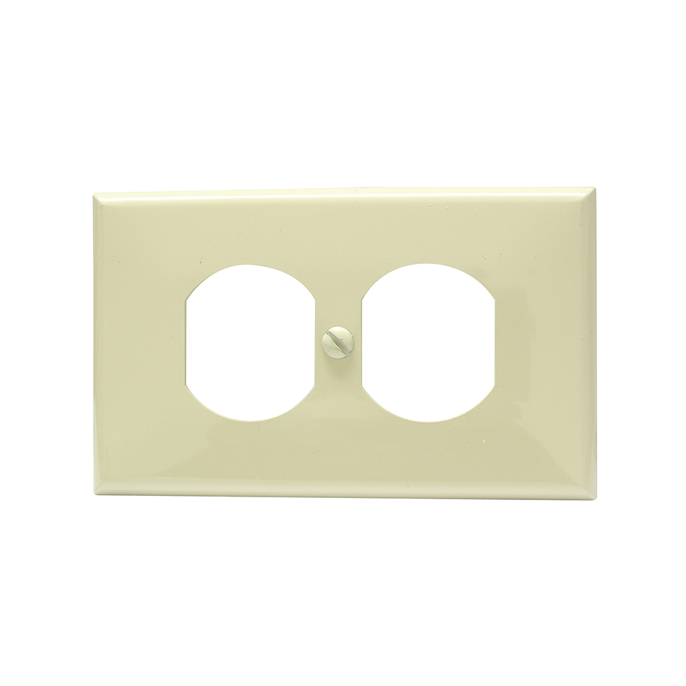 Placa doble plástica , línea estándar, color marfil Surtek