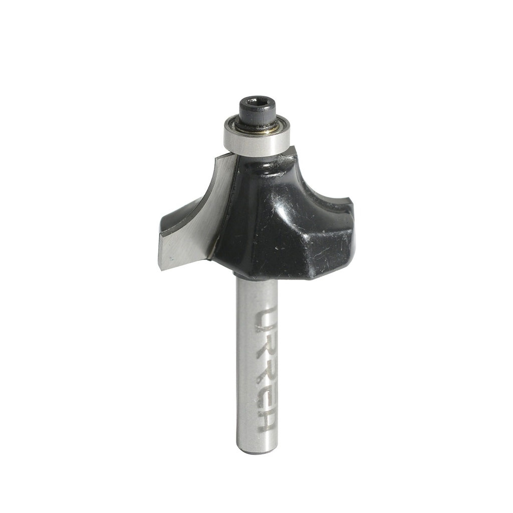 Broca para router de acero redondeadora con balero para moldura 1-1/4" zanco de 1/4" Urrea