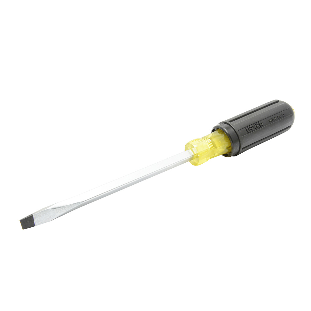 Destornillador con mango cushion grip, punta plana barra cuadrada 3/8" x 8" Urrea