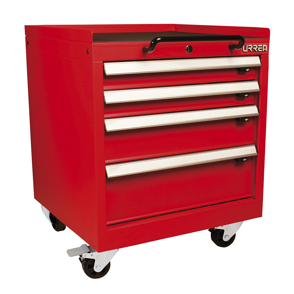 Gabinete móvil 4 gavetas color rojo serie MP 23" Urrea