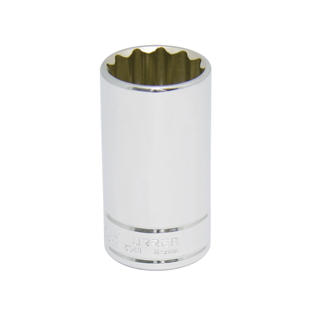 Dado largo cuadro de 1/2", 12 puntas, en pulgadas, 1-1/4" Urrea
