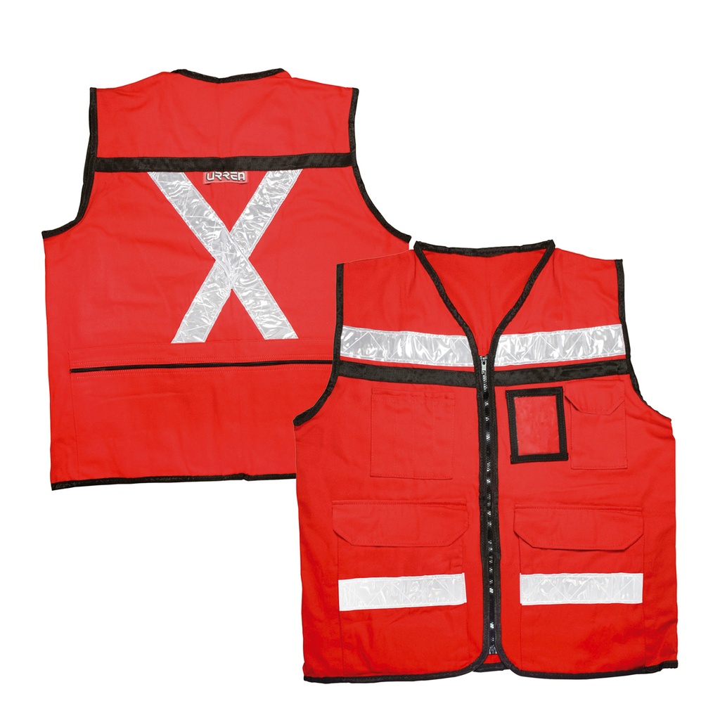 Chaleco de seguridad tipo supervisor cerrado con reflejante rojo EEG Urrea